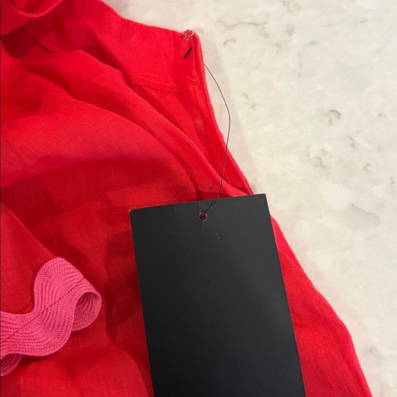 NWT Tuckernuck Red Linen Amalfi Dress - Picture 5 of 6